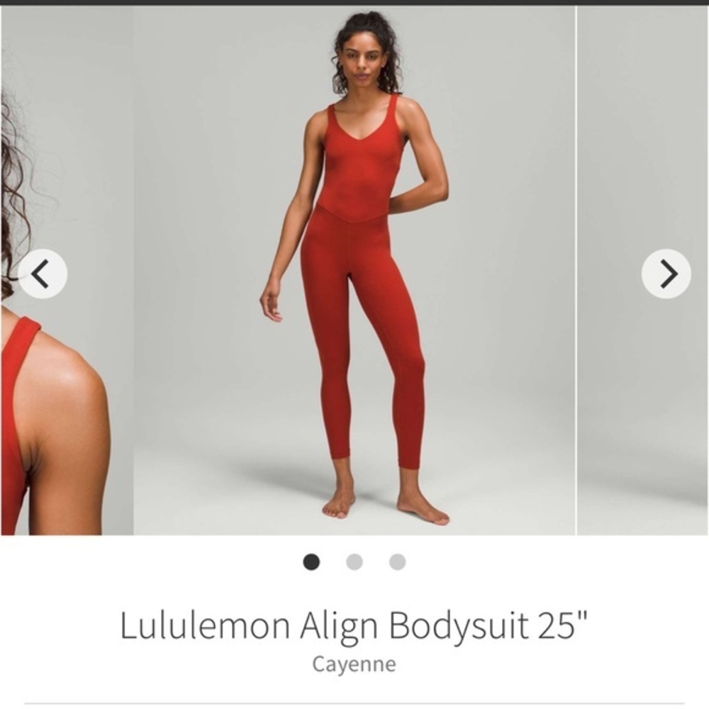 Lululemon Align Bodysuit 25” CAYENNE Sz 8 tank - Picture 2 of 8